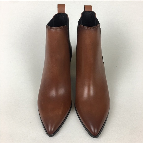 Steve Madden Knoxi brown Leather western Bootie chunky heel women 8 new no box - Picture 2 of 8